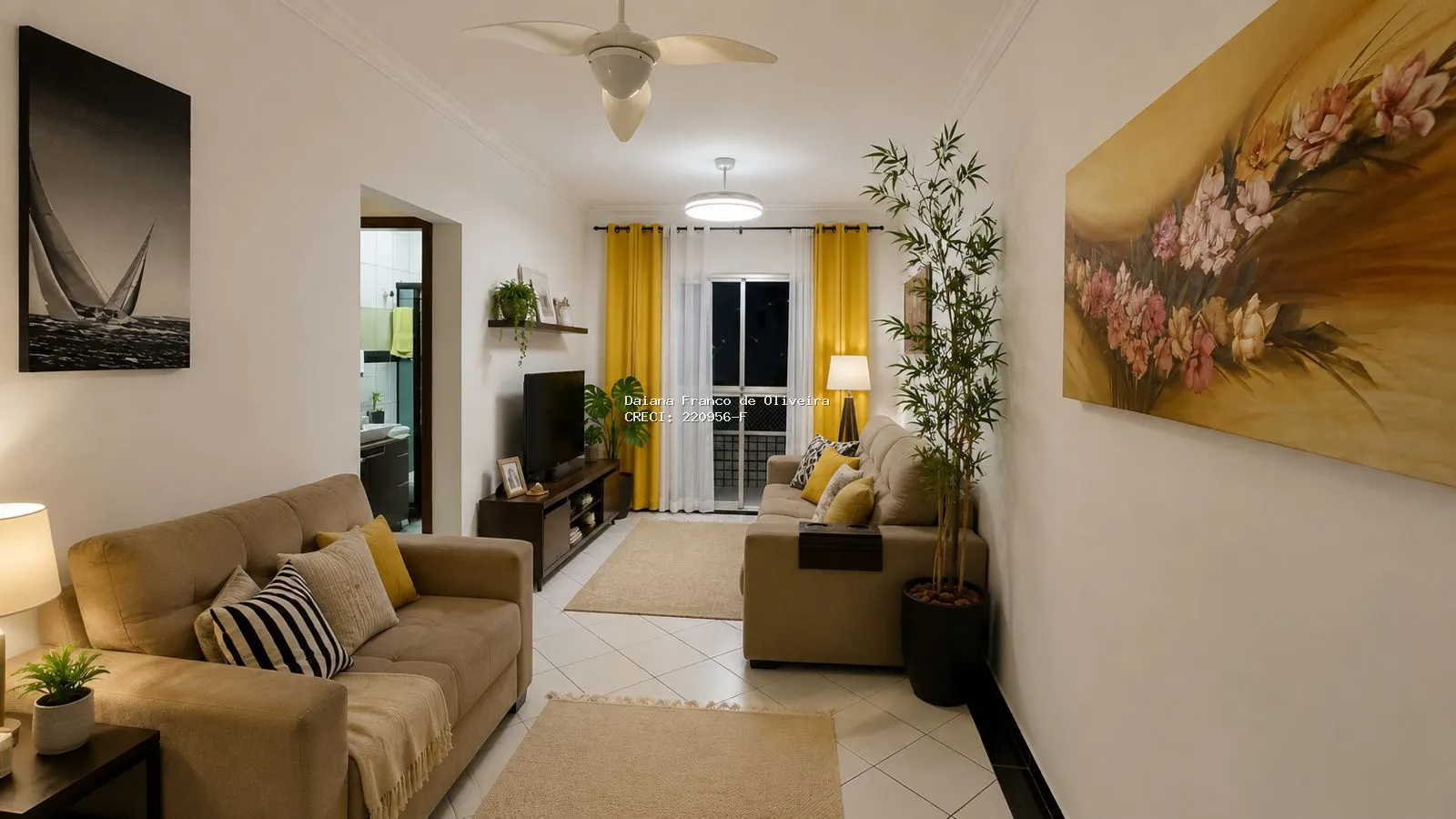 Apartamento à venda em Guilhermina Praia Grande | Daiana Franco Imóveis - Guilhermina em Praia Grande - foto 3 - 3-SALA.